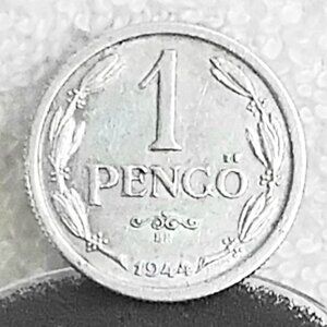 This Circulated 1944 Hungarian 1 Pengo Magyar Kiralysag Coin Made of Aluminum!!
